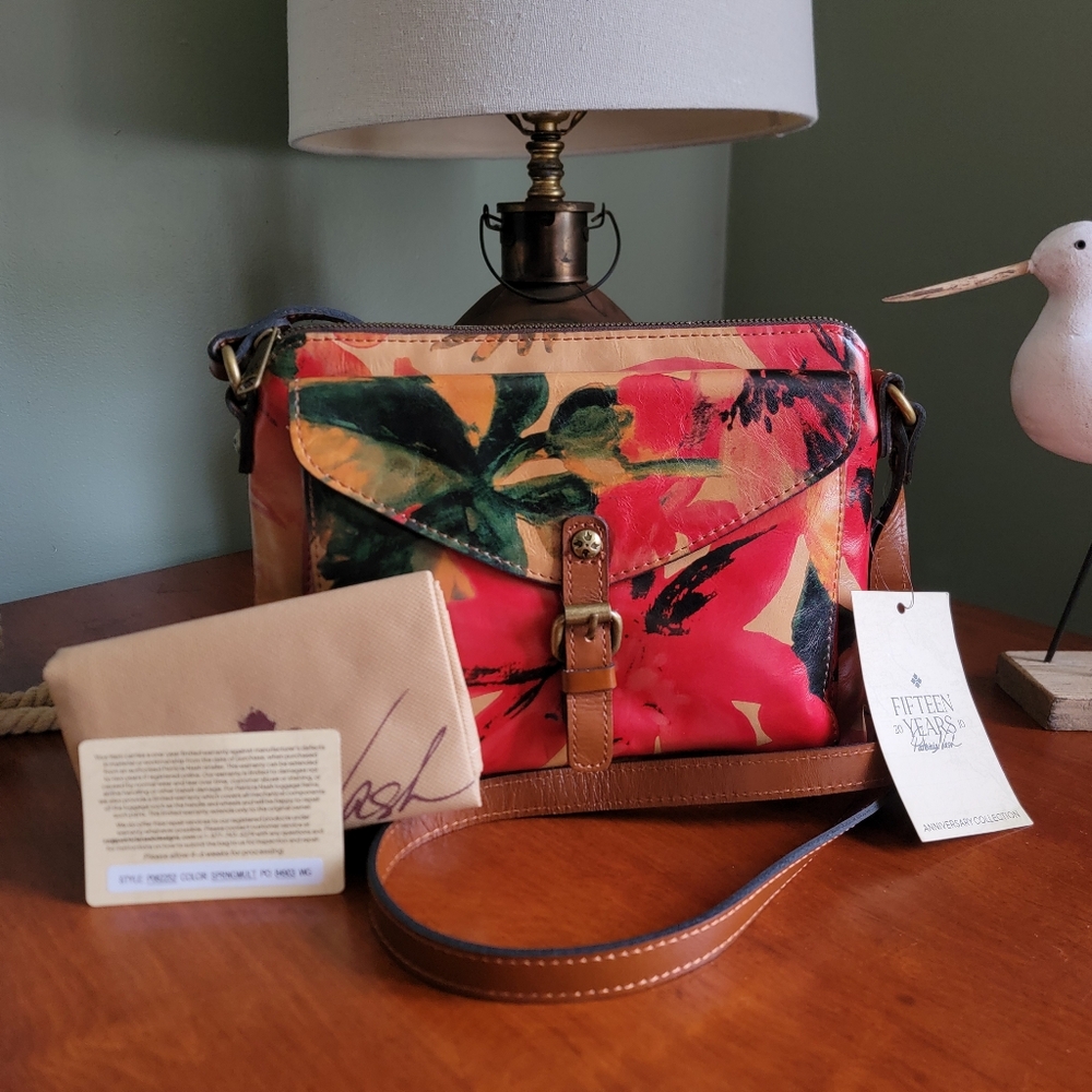 Patricia Nash Avellino Spring Multi Floral Leather Crossbody Bag NWT
